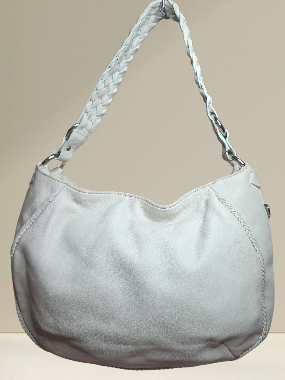 Donald J. Pliner Vintage Cream Braided-Handle Shoulder Bag NWT Retail $320 - Picture 5 of 15